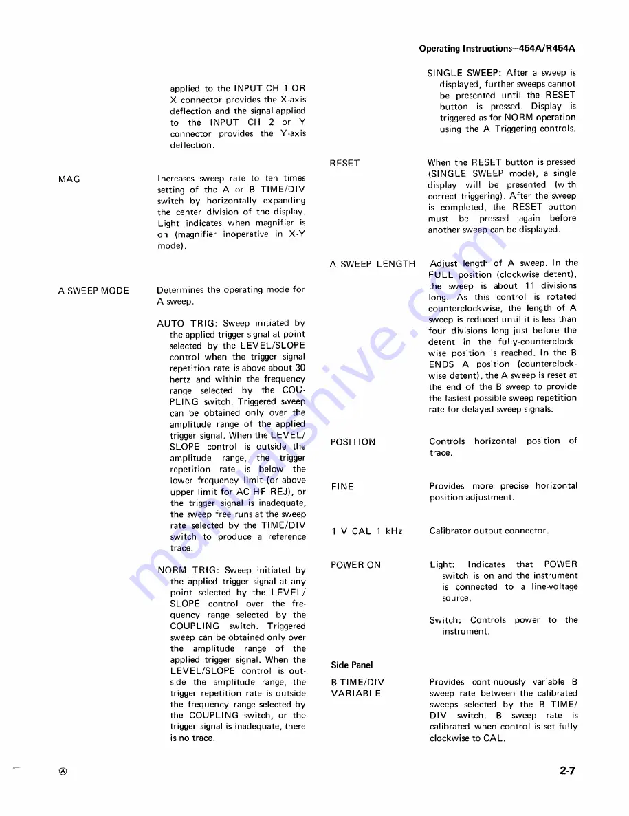 Tektronix 454A Instruction Manual Download Page 25