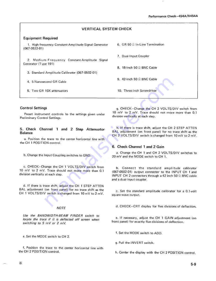 Tektronix 454A Instruction Manual Download Page 123