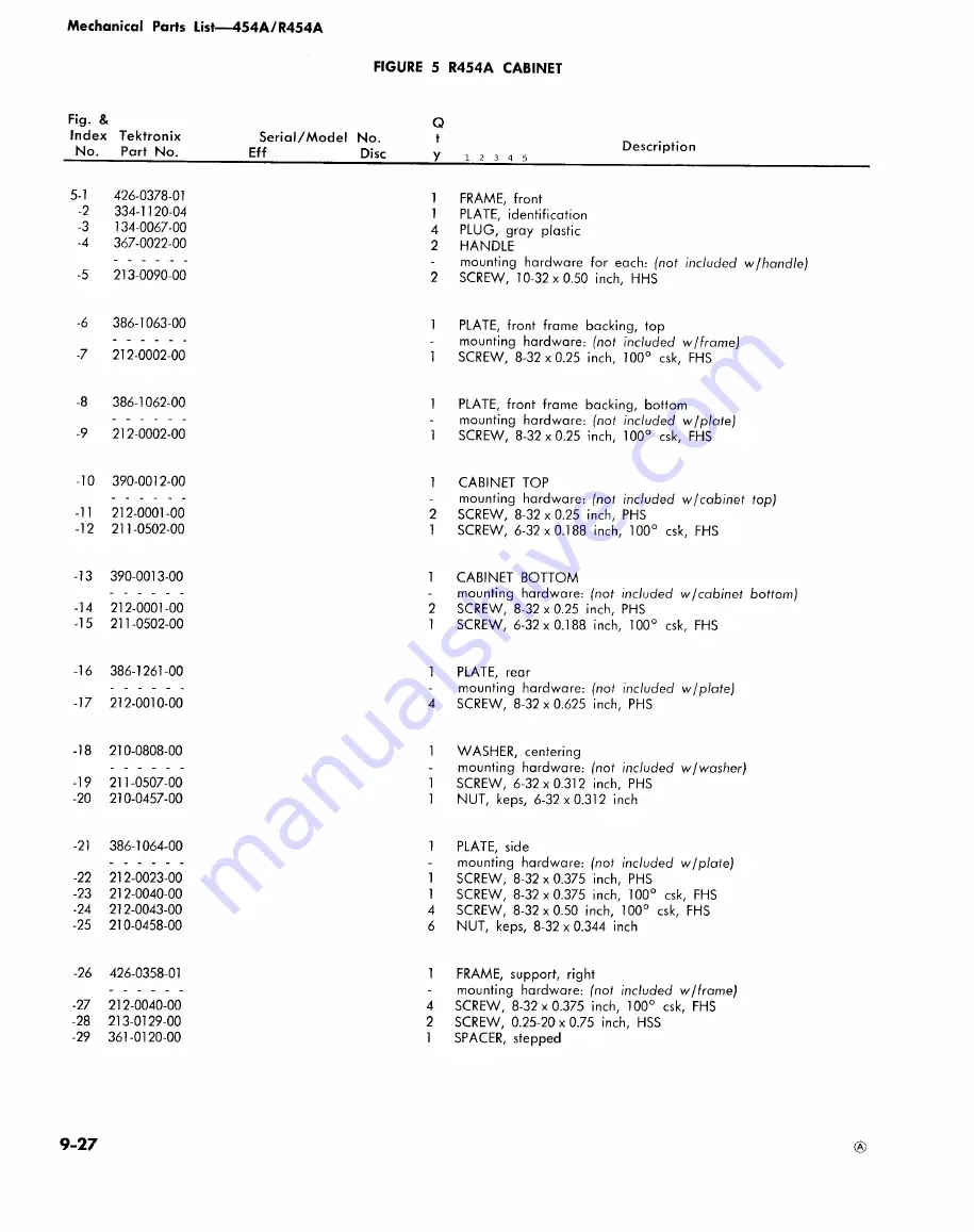 Tektronix 454A Instruction Manual Download Page 330