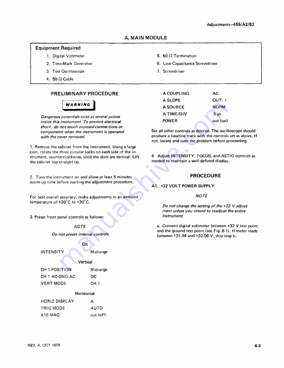 Tektronix 455 Instruction Manual Download Page 95