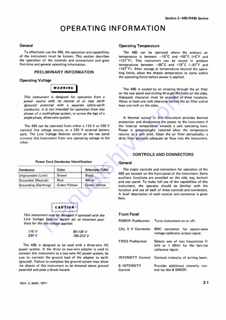 Tektronix 485 Скачать руководство пользователя страница 10