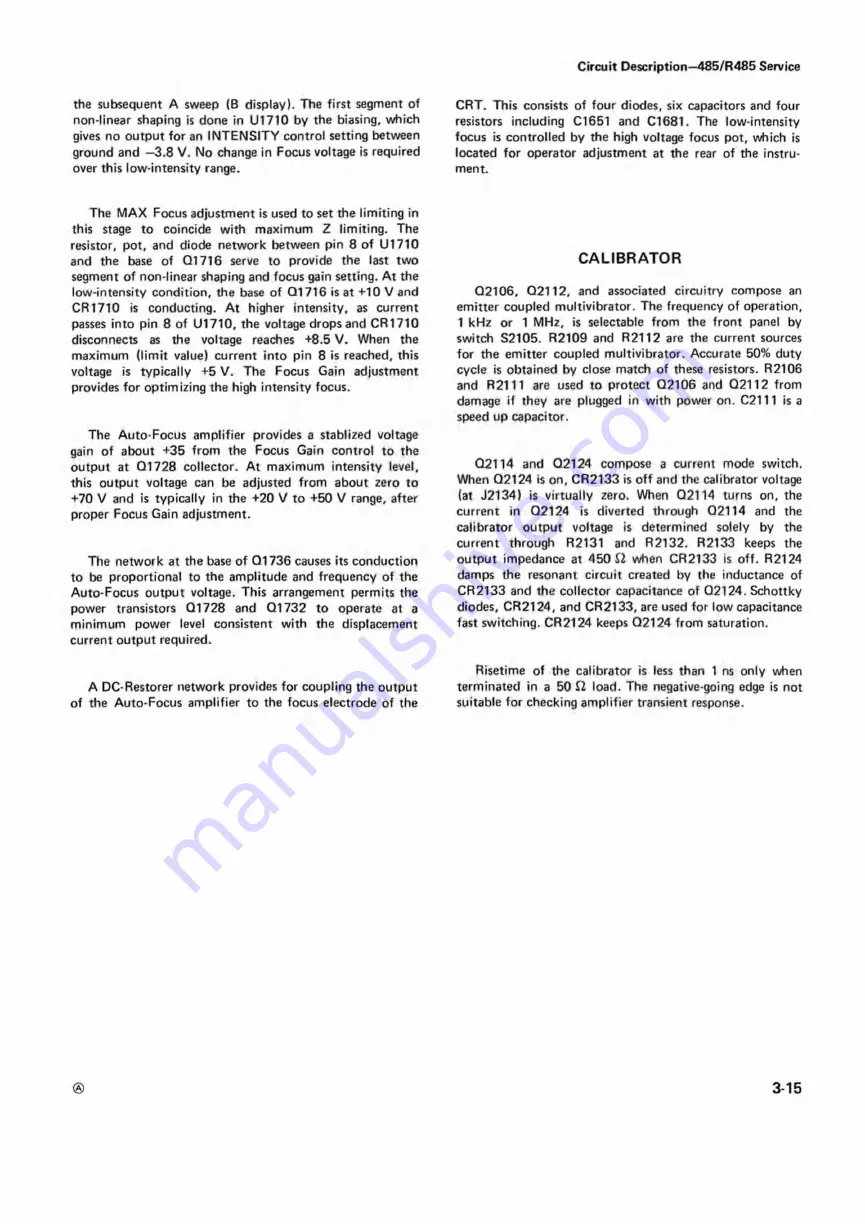 Tektronix 485 Instruction Manual Download Page 28