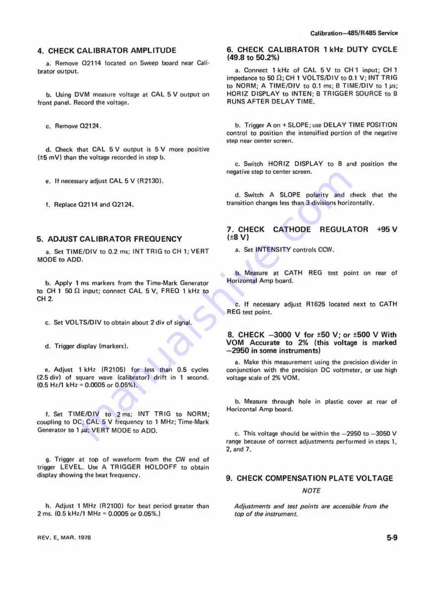 Tektronix 485 Instruction Manual Download Page 53