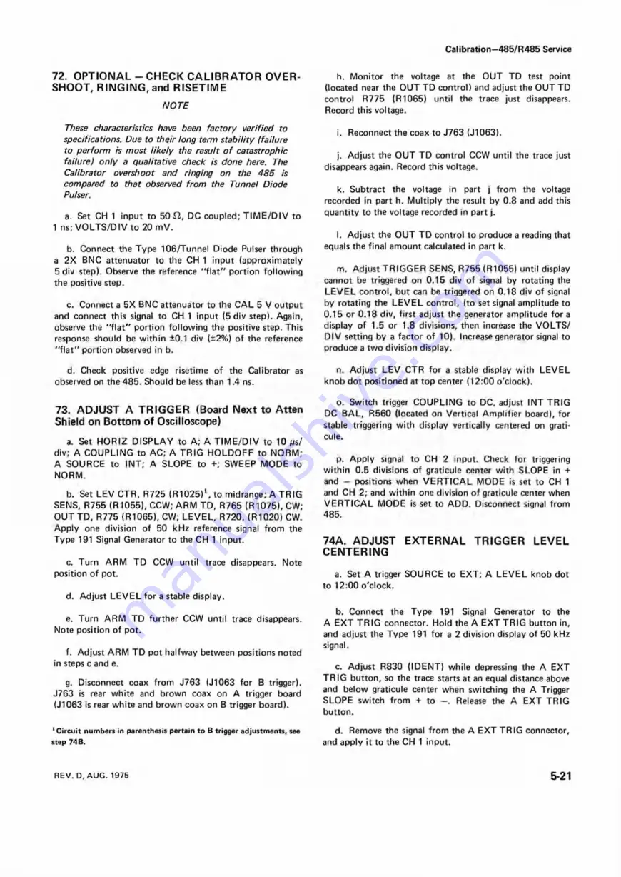 Tektronix 485 Instruction Manual Download Page 65