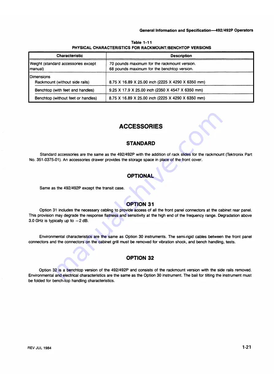 Tektronix 492, 492P Operator'S Manual Download Page 31