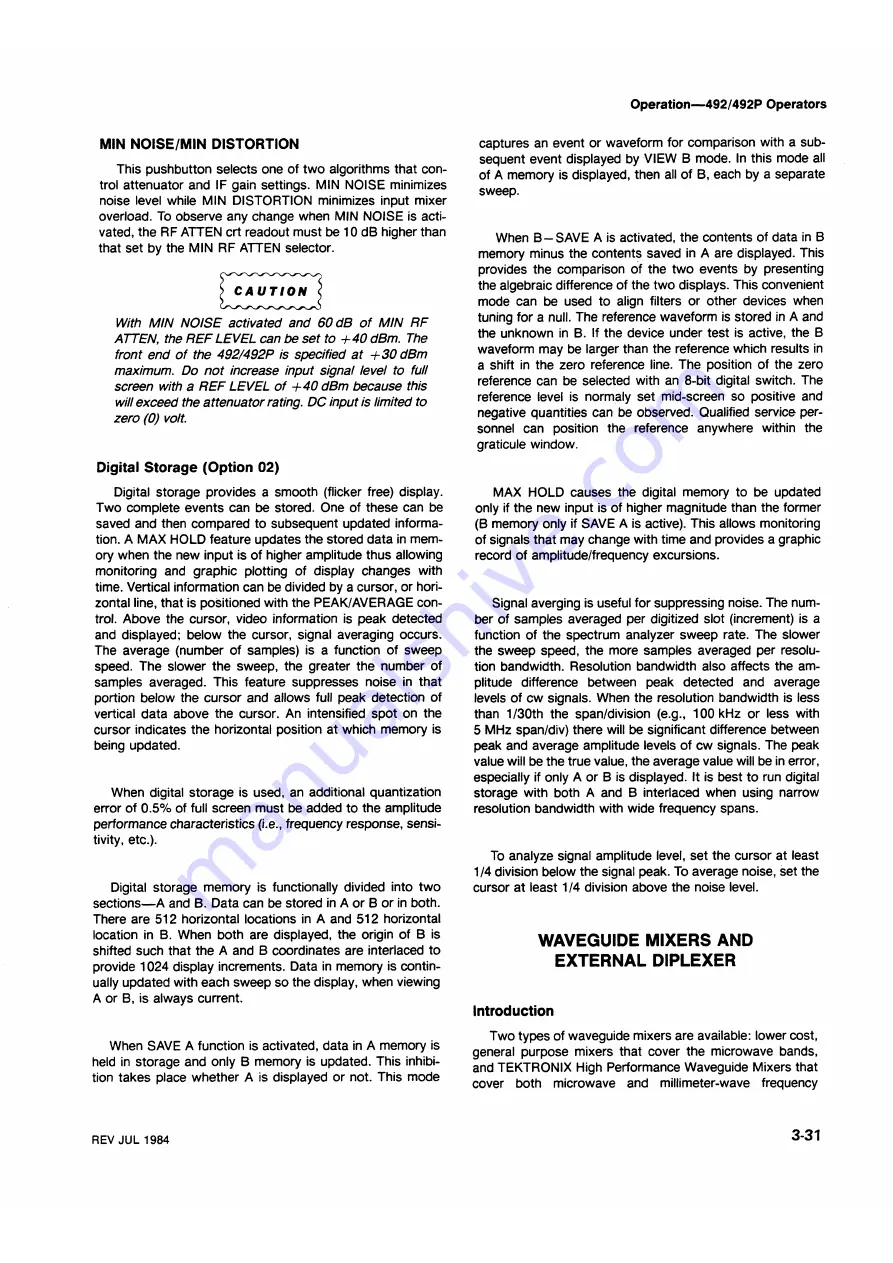 Tektronix 492, 492P Скачать руководство пользователя страница 67