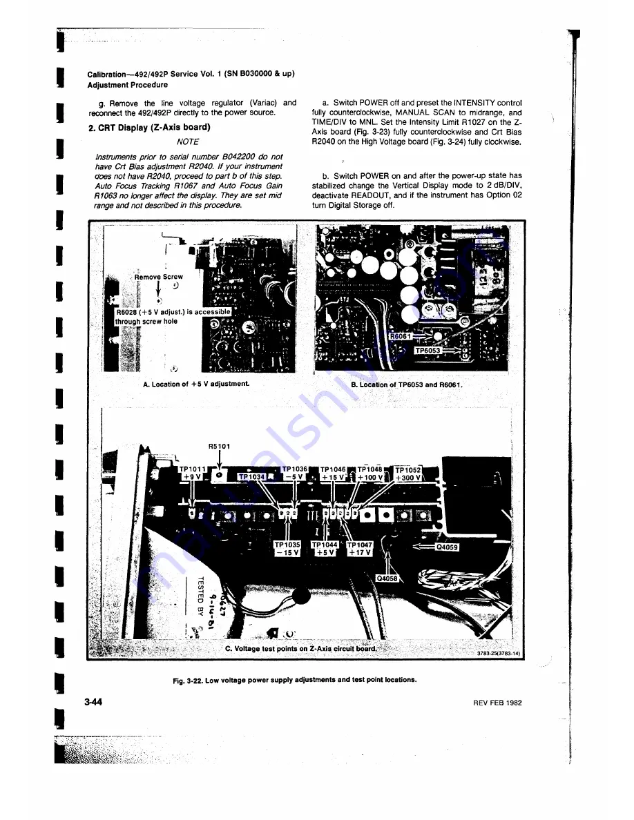 Tektronix 492, 492P Service Manual Download Page 77