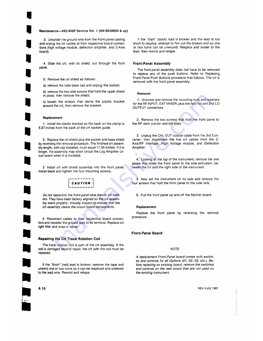 Tektronix 492, 492P Service Manual Download Page 127