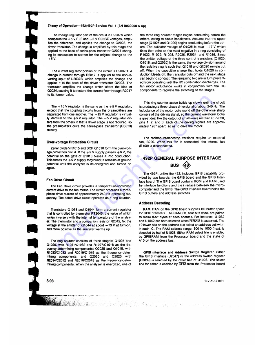 Tektronix 492, 492P Скачать руководство пользователя страница 261