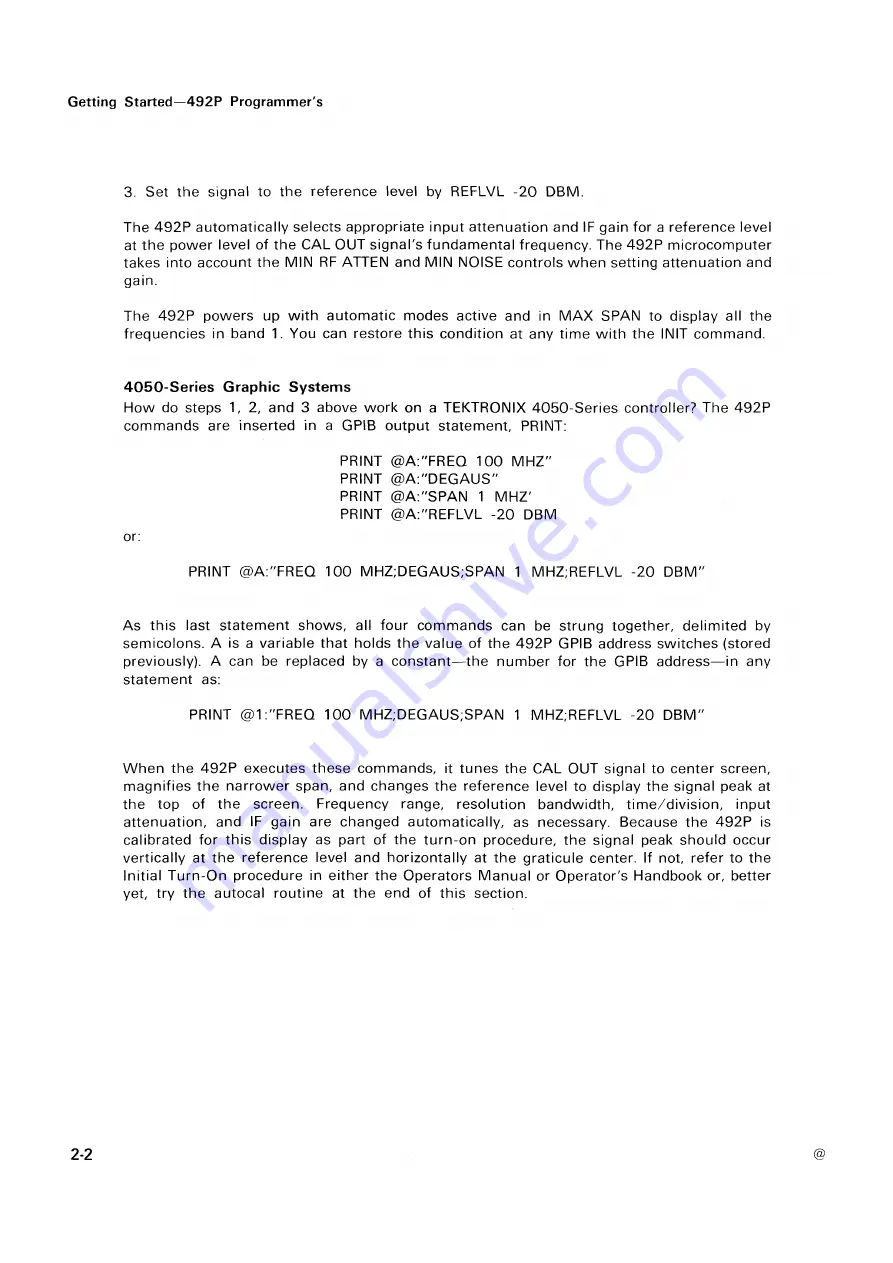 Tektronix 492P Скачать руководство пользователя страница 28