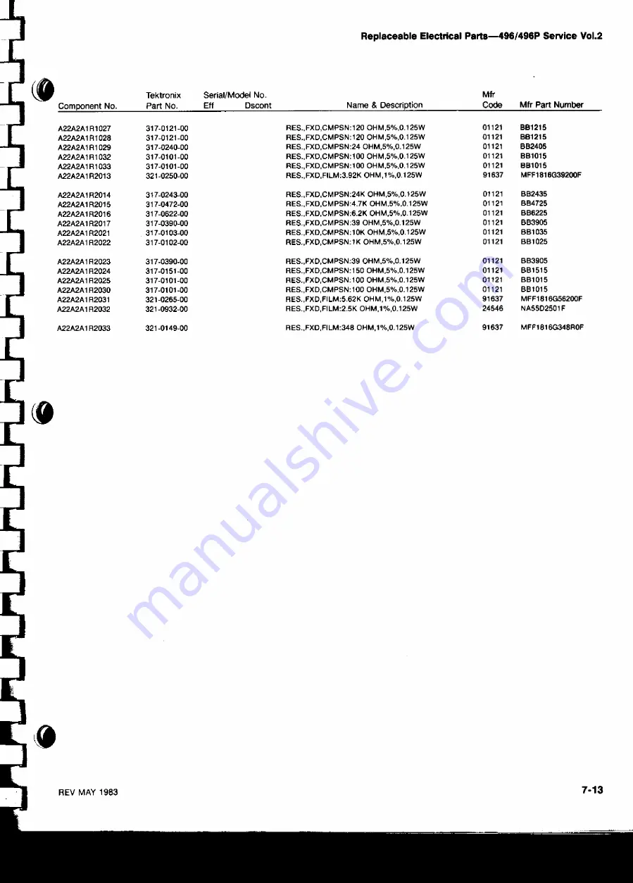 Tektronix 496 Instruction Manual Download Page 19