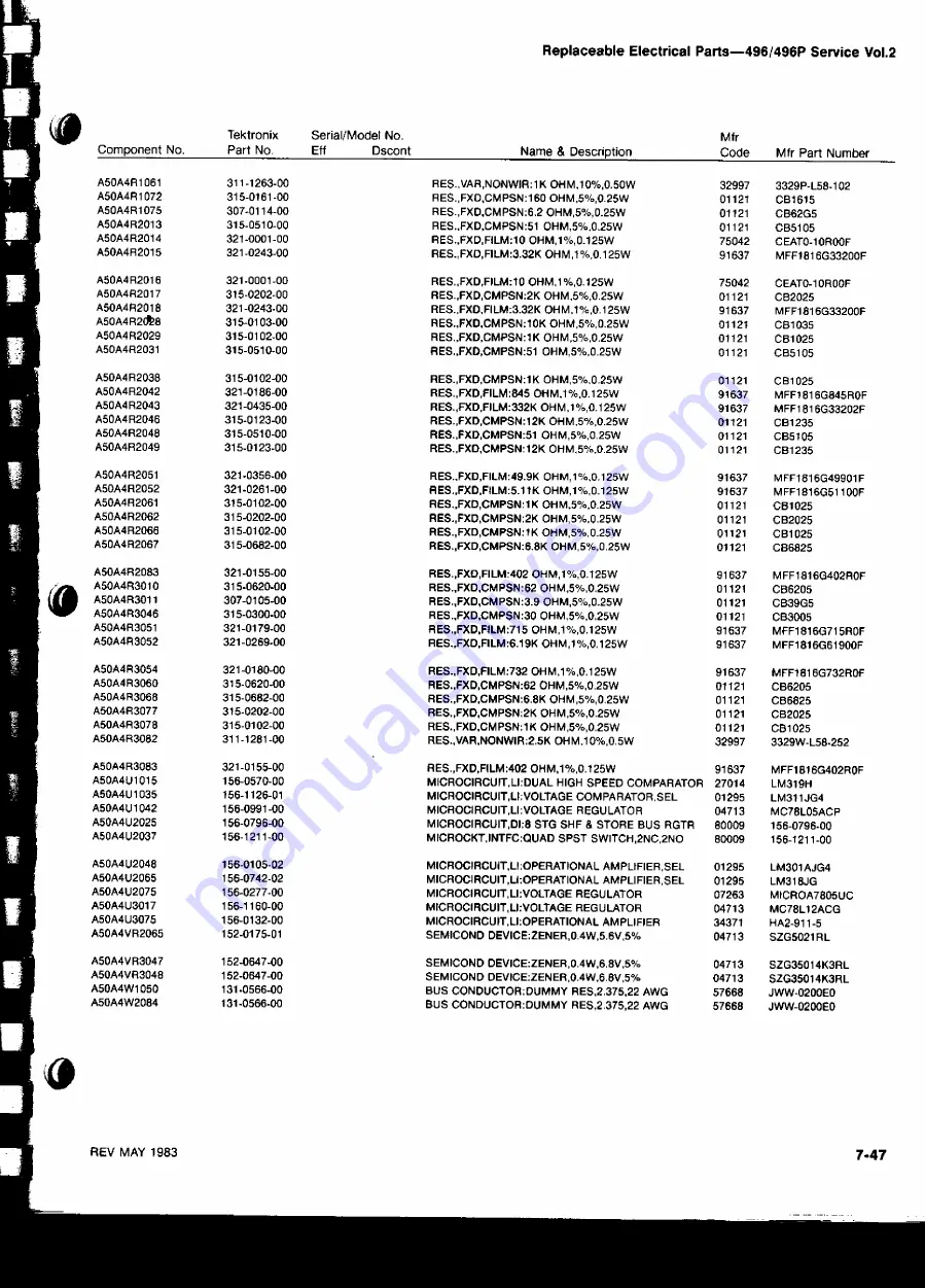 Tektronix 496 Скачать руководство пользователя страница 53