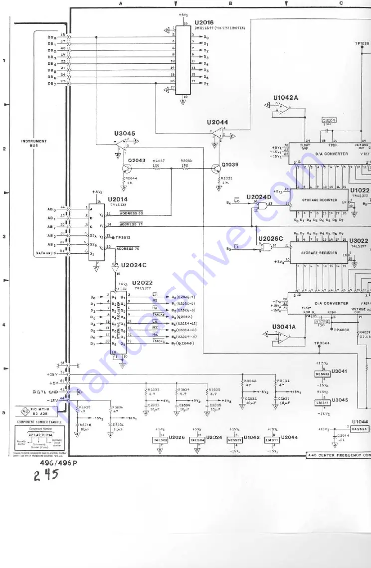 Tektronix 496 Instruction Manual Download Page 254