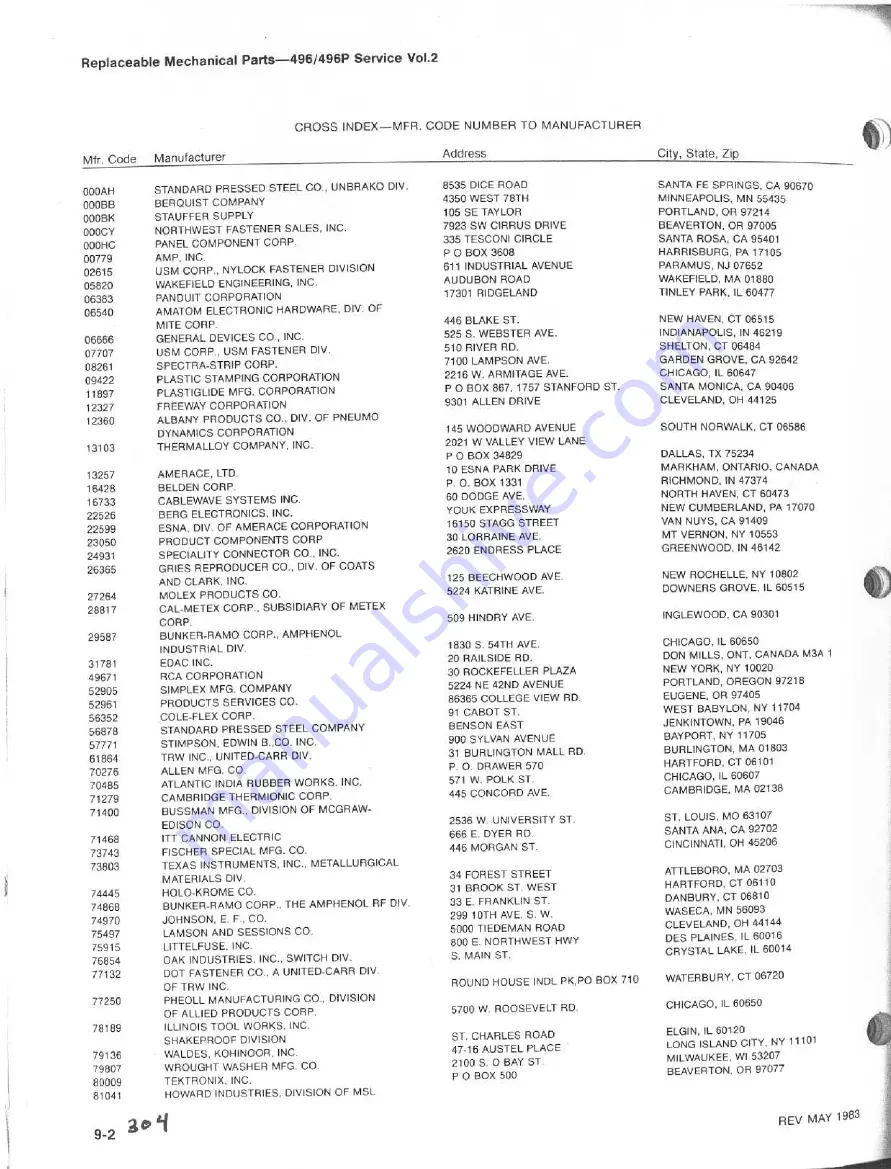 Tektronix 496 Instruction Manual Download Page 303