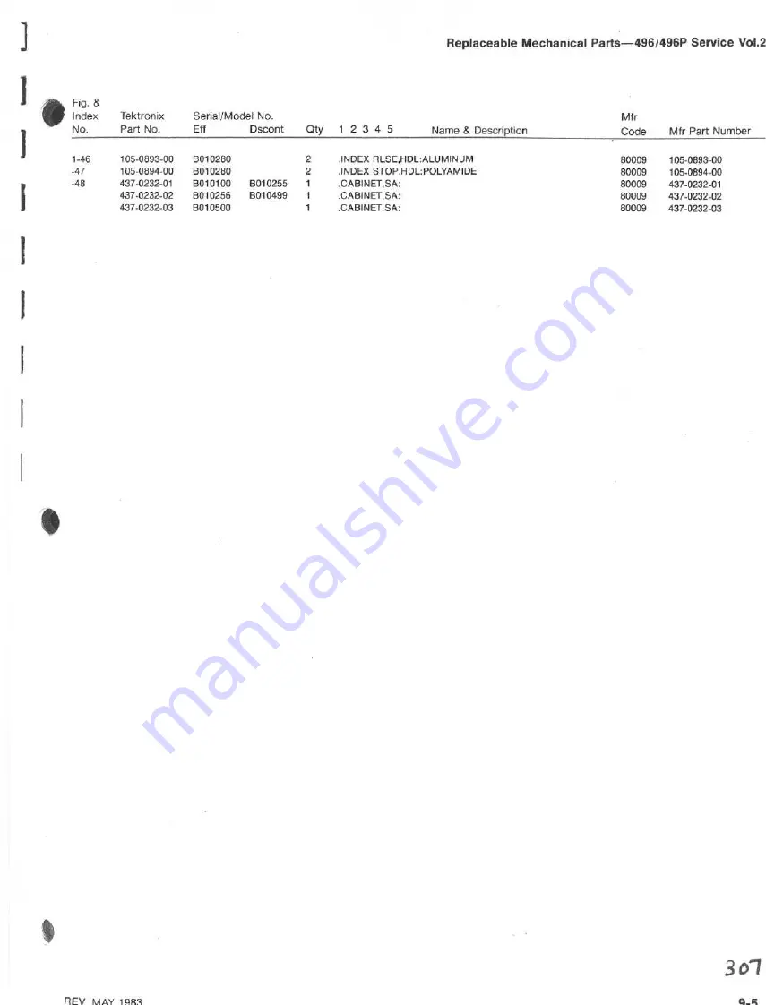 Tektronix 496 Скачать руководство пользователя страница 306