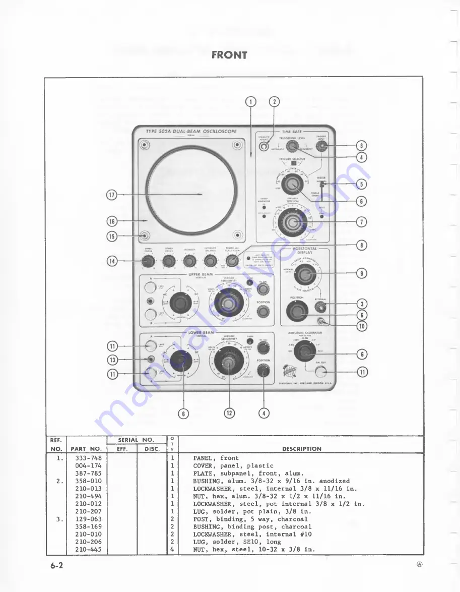 Tektronix 502A Скачать руководство пользователя страница 58