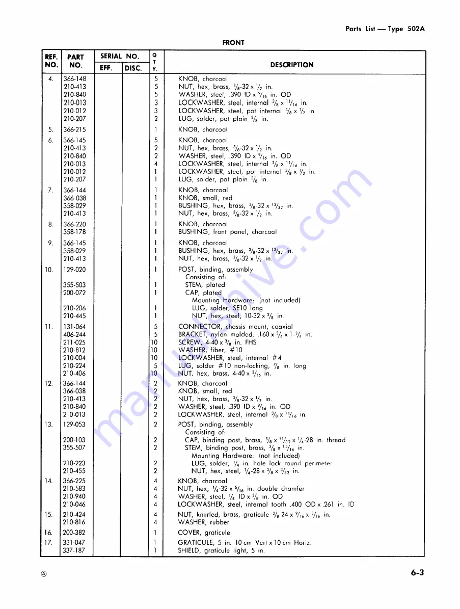 Tektronix 502A Instruction Manual Download Page 59