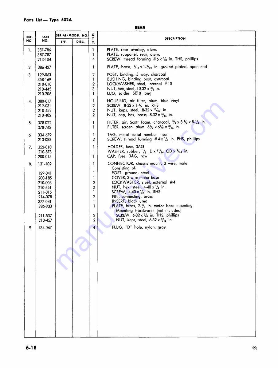 Tektronix 502A Instruction Manual Download Page 74