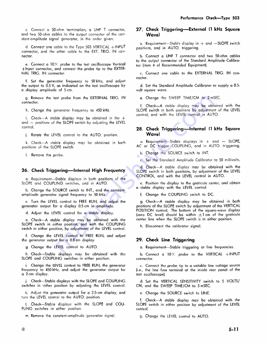 Tektronix 503 Instruction Manual Download Page 44