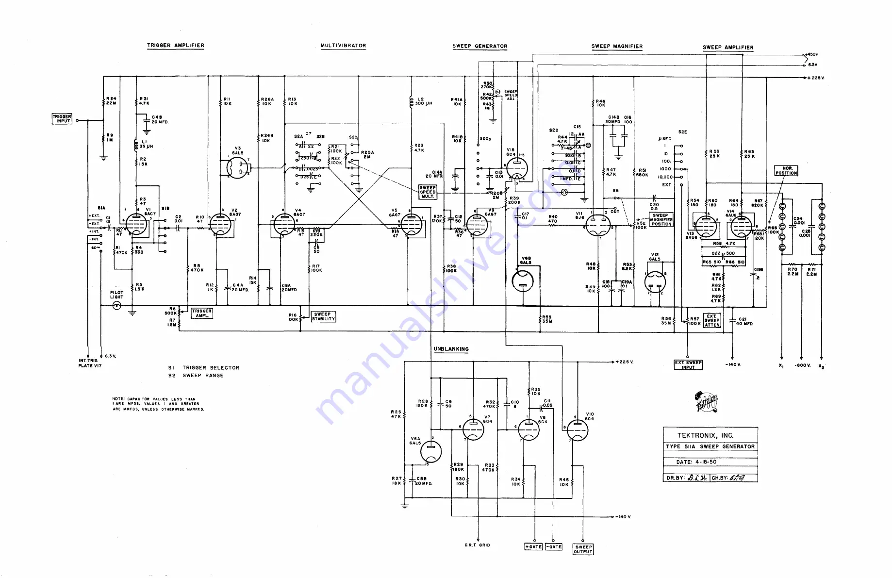 Tektronix 511A Скачать руководство пользователя страница 73