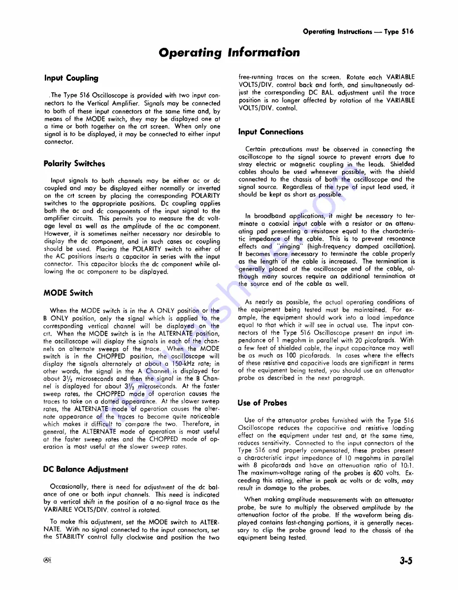 Tektronix 516 series Instruction Manual Download Page 14