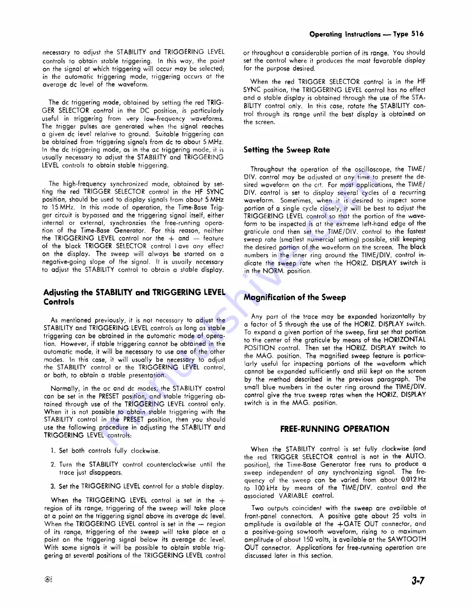 Tektronix 516 series Instruction Manual Download Page 16