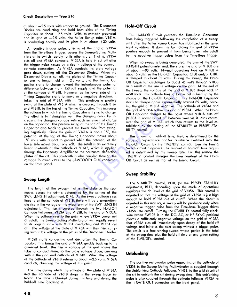 Tektronix 516 series Instruction Manual Download Page 27