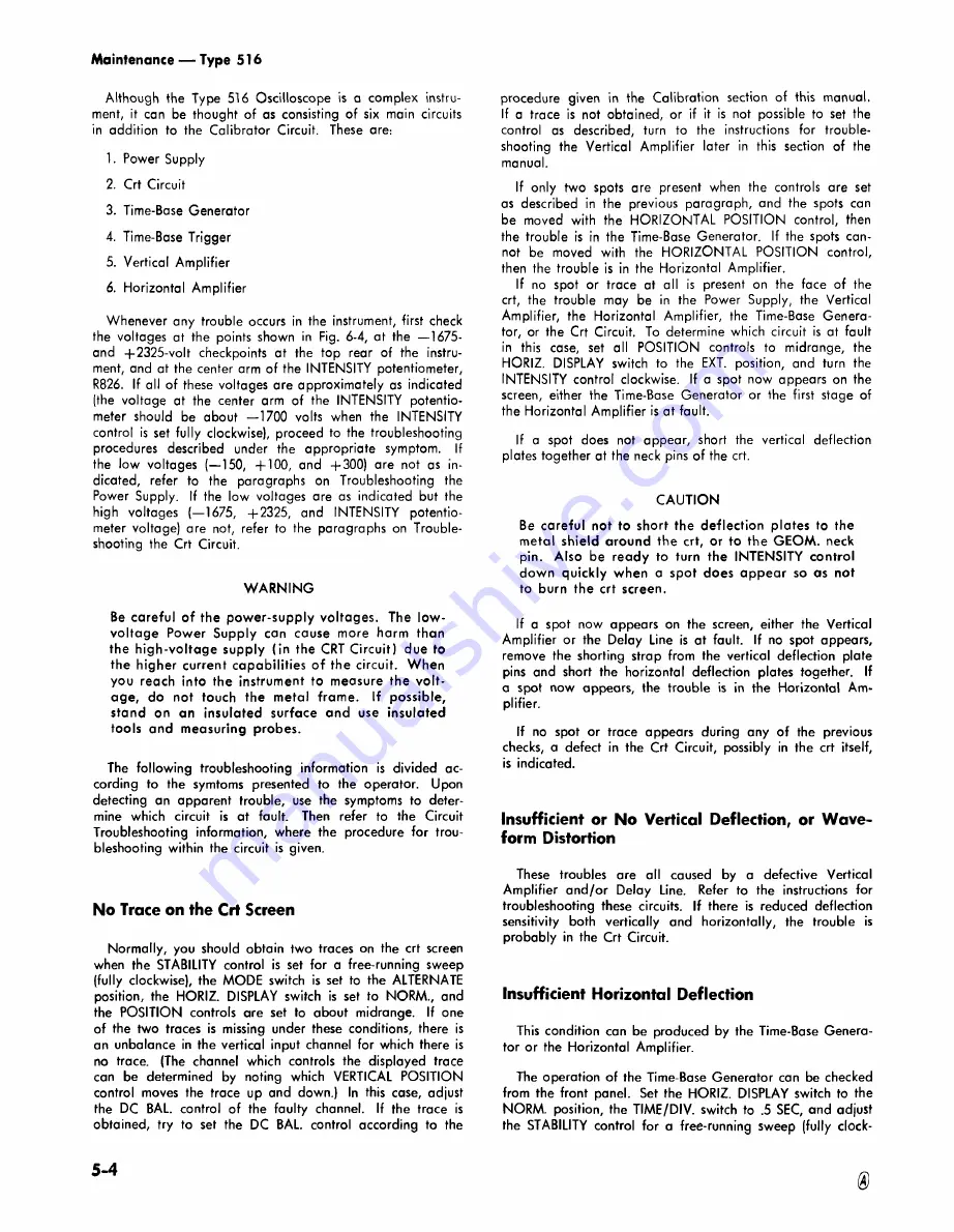 Tektronix 516 series Instruction Manual Download Page 33