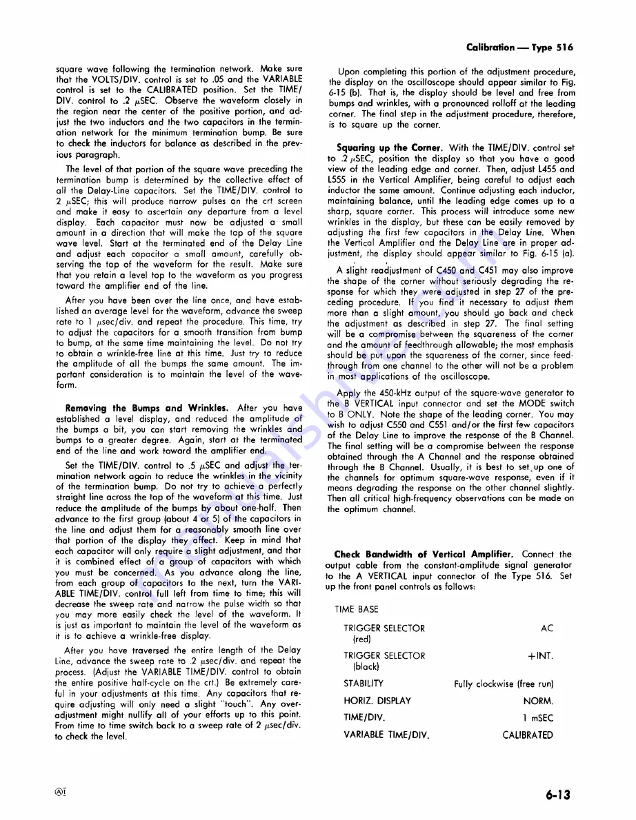 Tektronix 516 series Instruction Manual Download Page 52