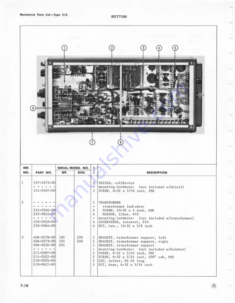 Tektronix 516 series Instruction Manual Download Page 71