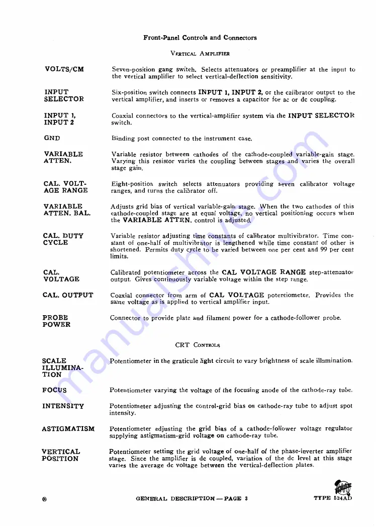 Tektronix 524AD series Instruction Manual Download Page 5