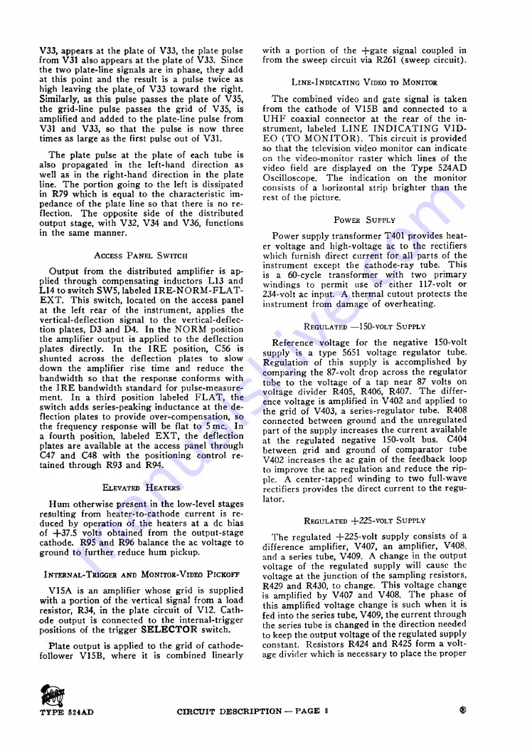 Tektronix 524AD series Скачать руководство пользователя страница 21