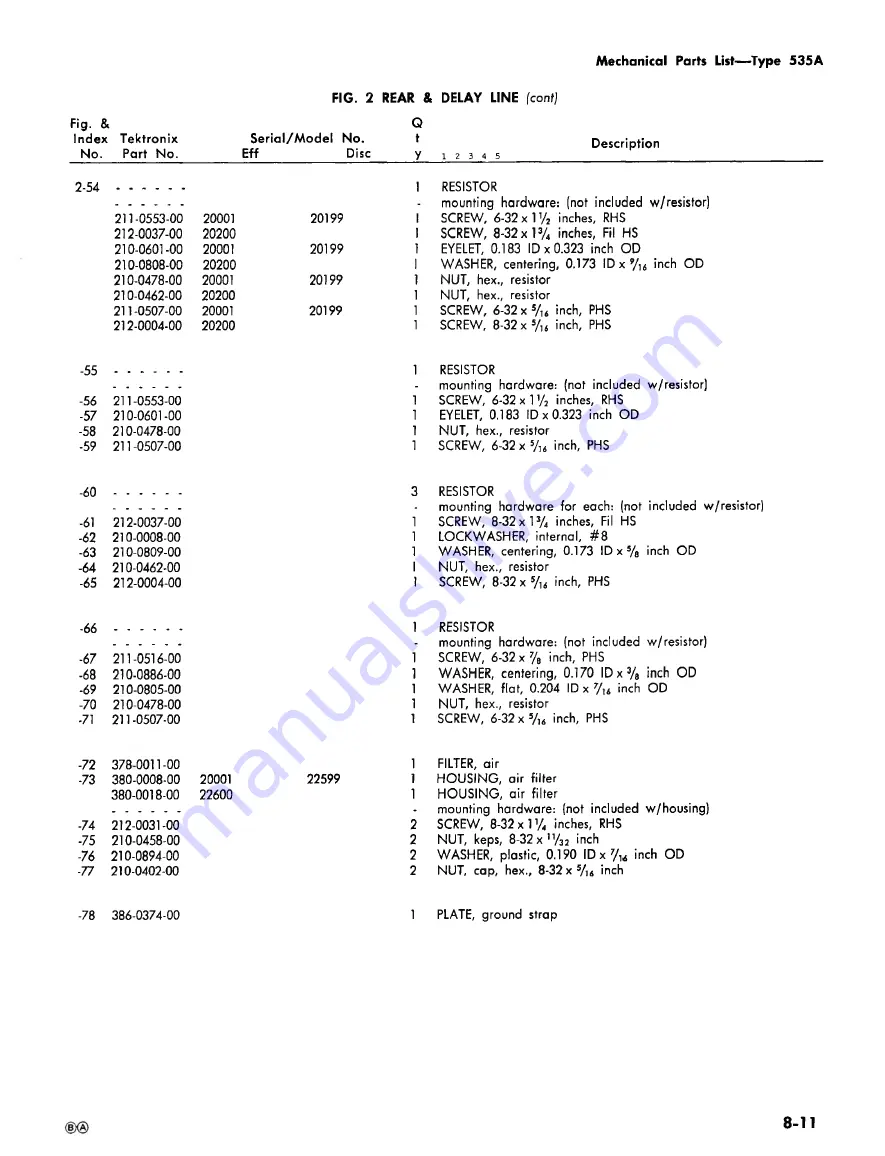 Tektronix 535A Instruction Manual Download Page 105