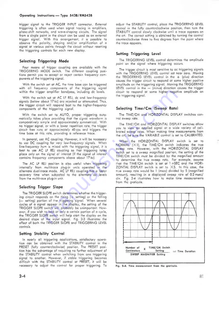 Tektronix 543B Instruction Manual Download Page 10