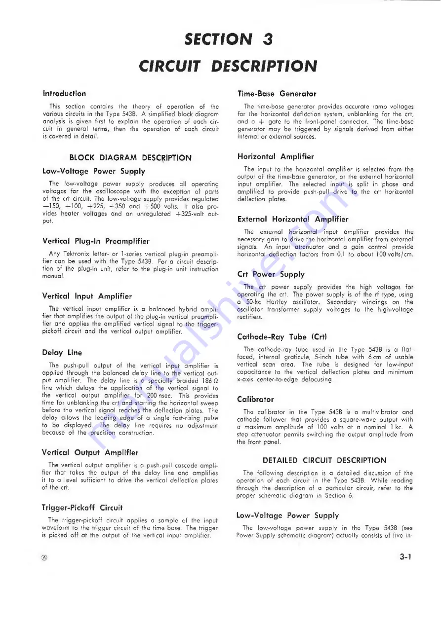 Tektronix 543B Instruction Manual Download Page 12