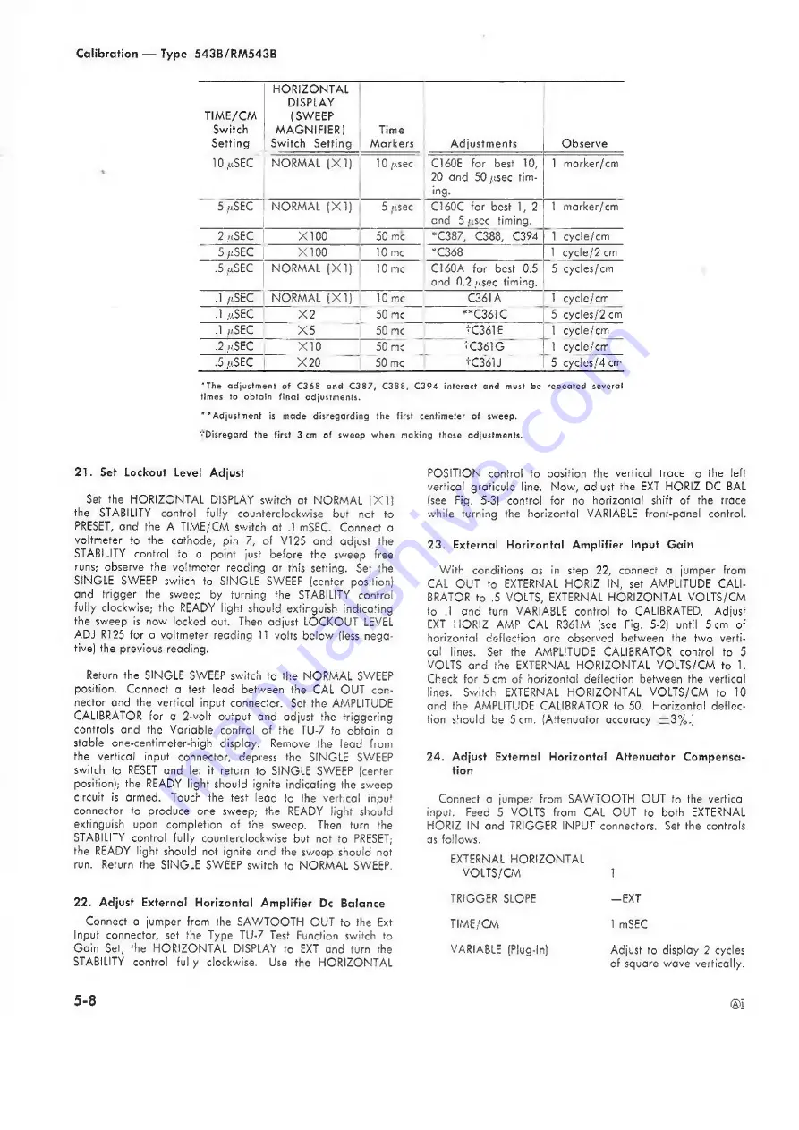 Tektronix 543B Instruction Manual Download Page 34