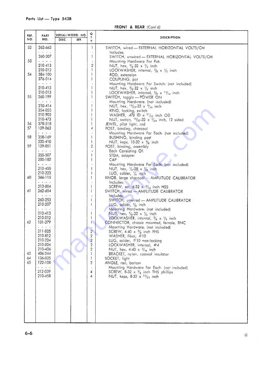 Tektronix 543B Instruction Manual Download Page 42