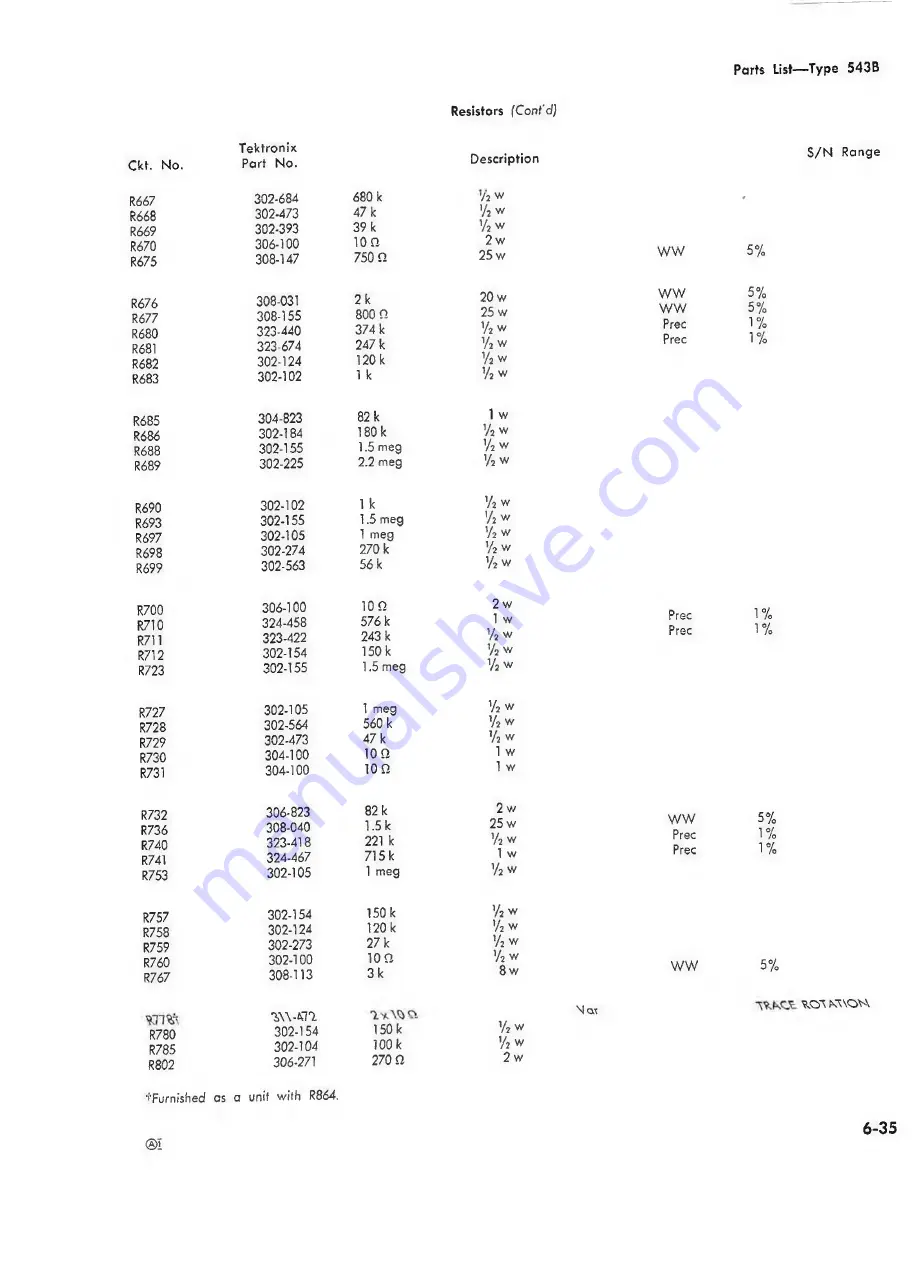 Tektronix 543B Instruction Manual Download Page 71