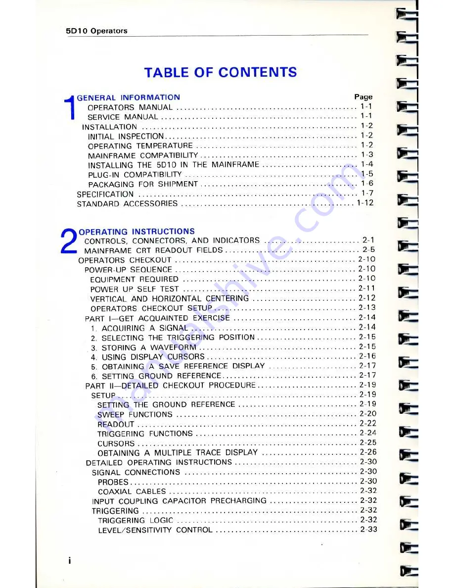 Tektronix 5D10 Operator'S Manual Download Page 4