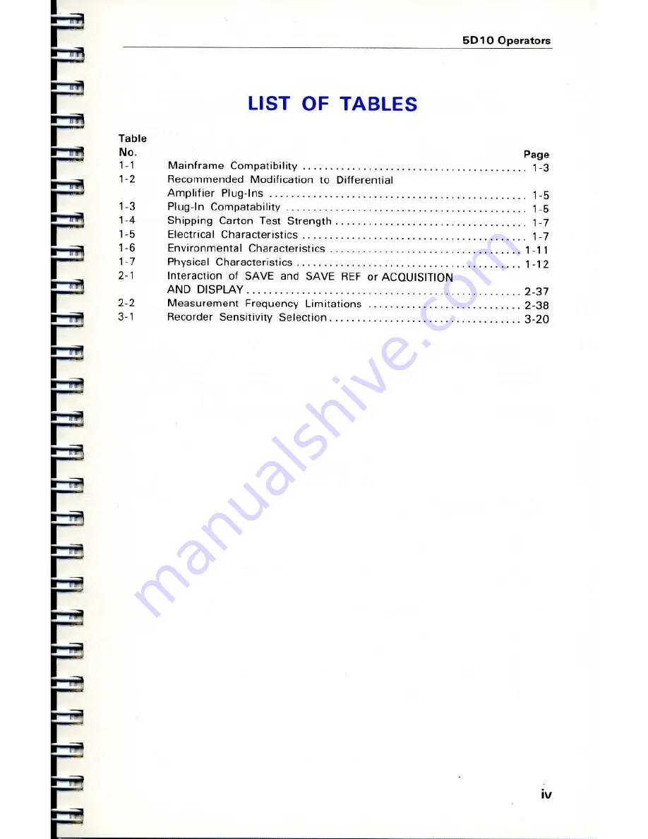 Tektronix 5D10 Operator'S Manual Download Page 7