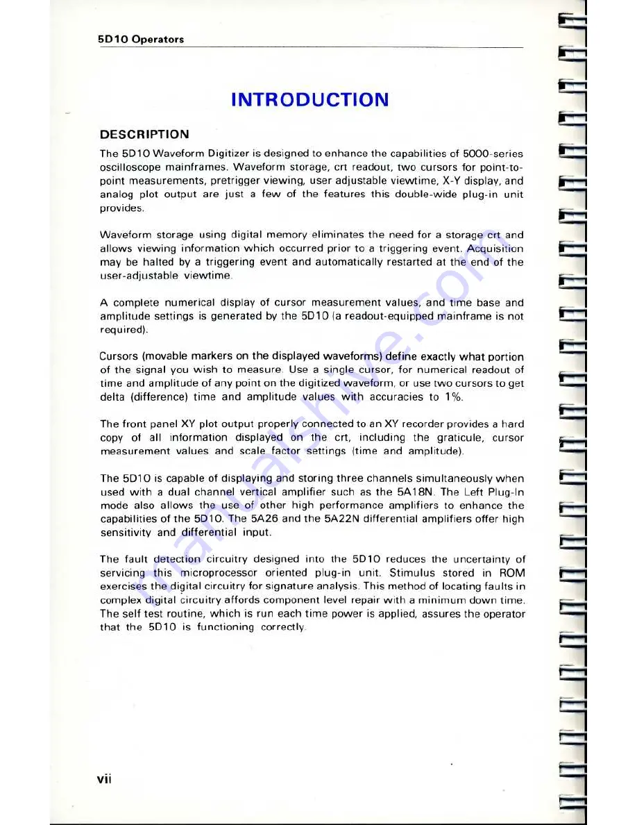 Tektronix 5D10 Operator'S Manual Download Page 10