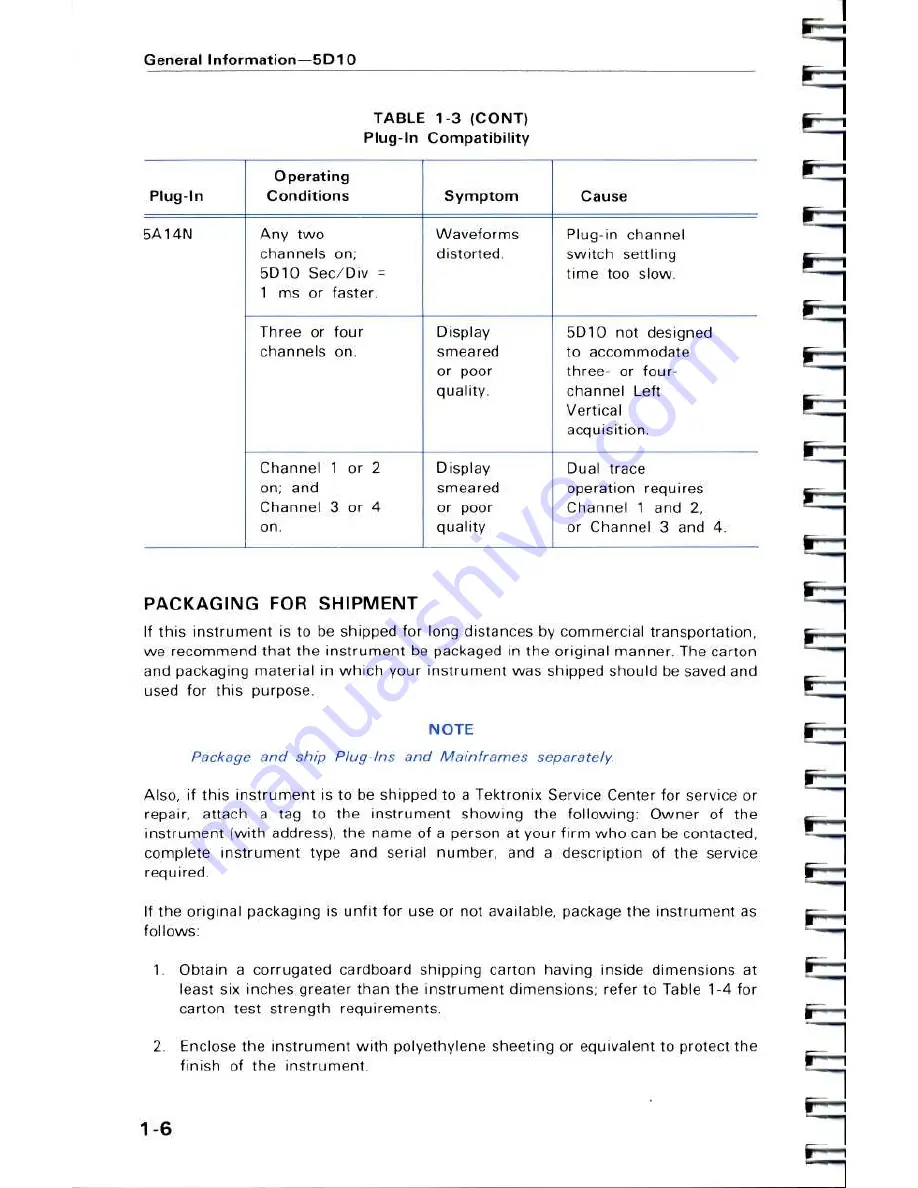 Tektronix 5D10 Operator'S Manual Download Page 18