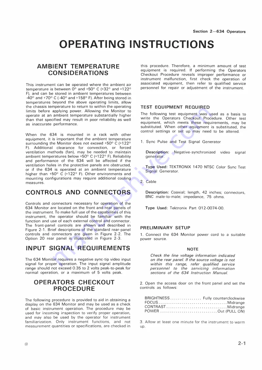 Tektronix 634 Instruction Manual Download Page 16