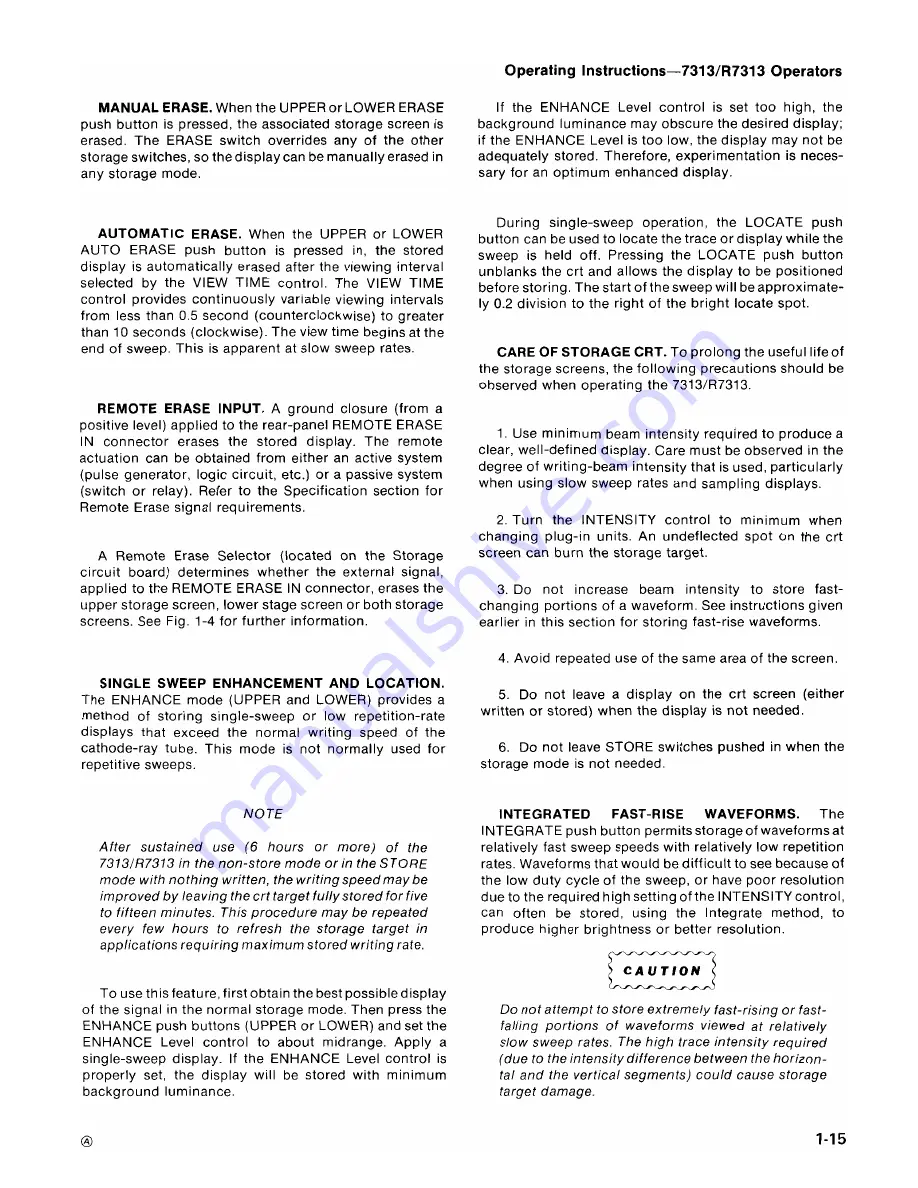 Tektronix 7313/R7313 Instruction Manual Download Page 22