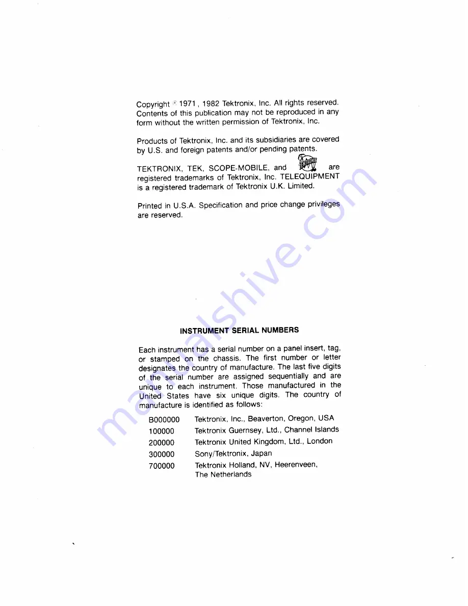 Tektronix 7A18A Instruction Manual Download Page 2