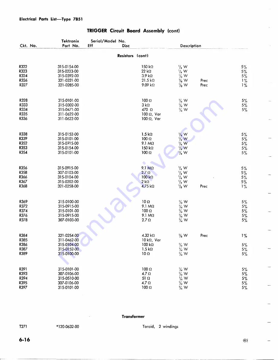 Tektronix 7B51 Скачать руководство пользователя страница 86