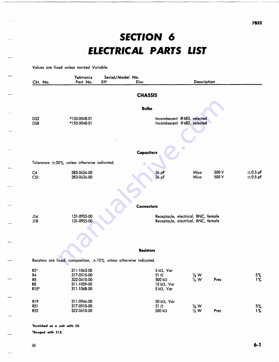 Tektronix 7B52 Скачать руководство пользователя страница 72