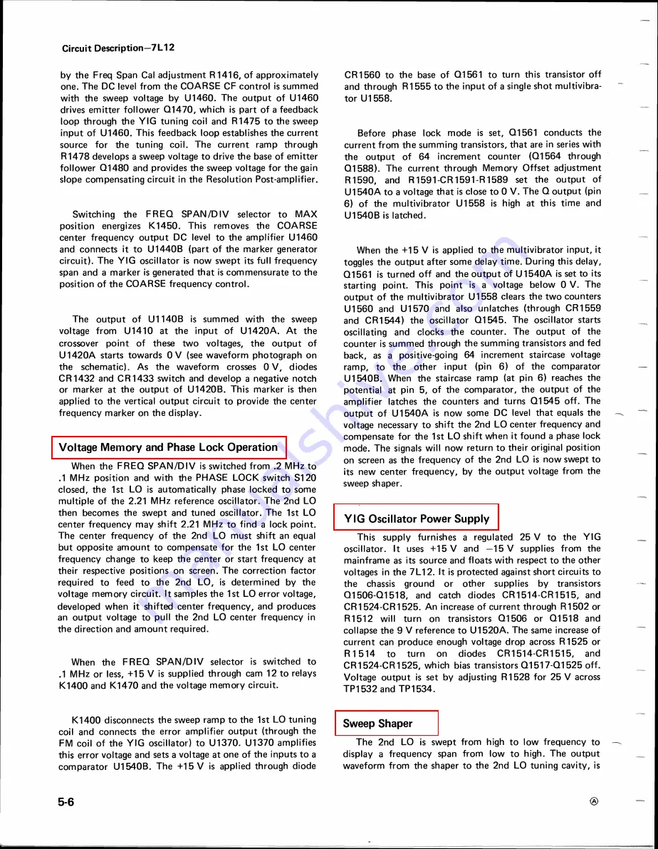 Tektronix 7L12 Instruction Manual Download Page 63