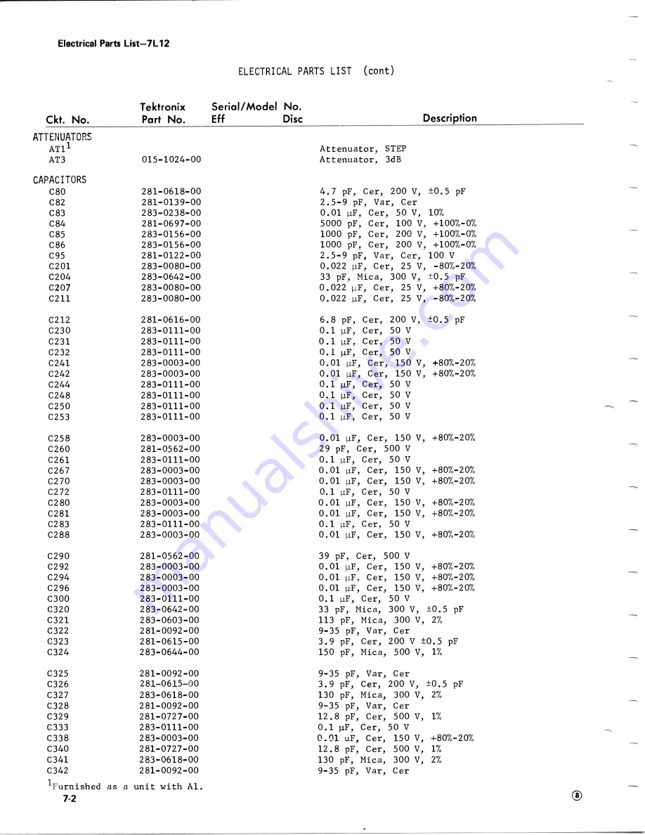 Tektronix 7L12 Instruction Manual Download Page 83