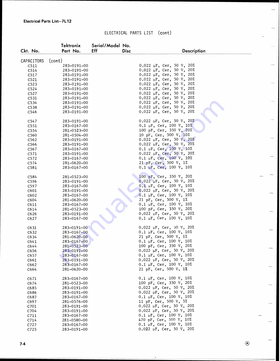 Tektronix 7L12 Скачать руководство пользователя страница 85